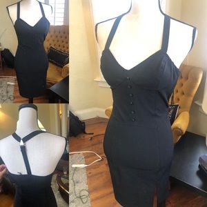 Sexy black guess dress w suspender straps stretchy